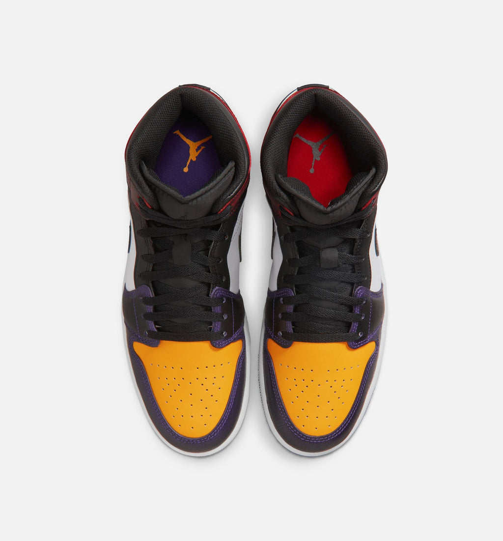 Air Jordan 1 Mid SE Men's Lifestyle Shoes - True Red White Court Purple Black